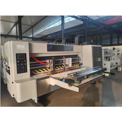 Machine de fabrication automatique de boîtes de carton avec 4 couleurs d'impression flexographique et de découpe sous pression